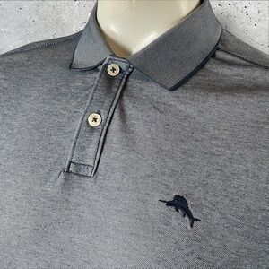Tommy Bahama Polo Shirt Mens Large Blue Wicking Short Sleeve Golf Dad  326
